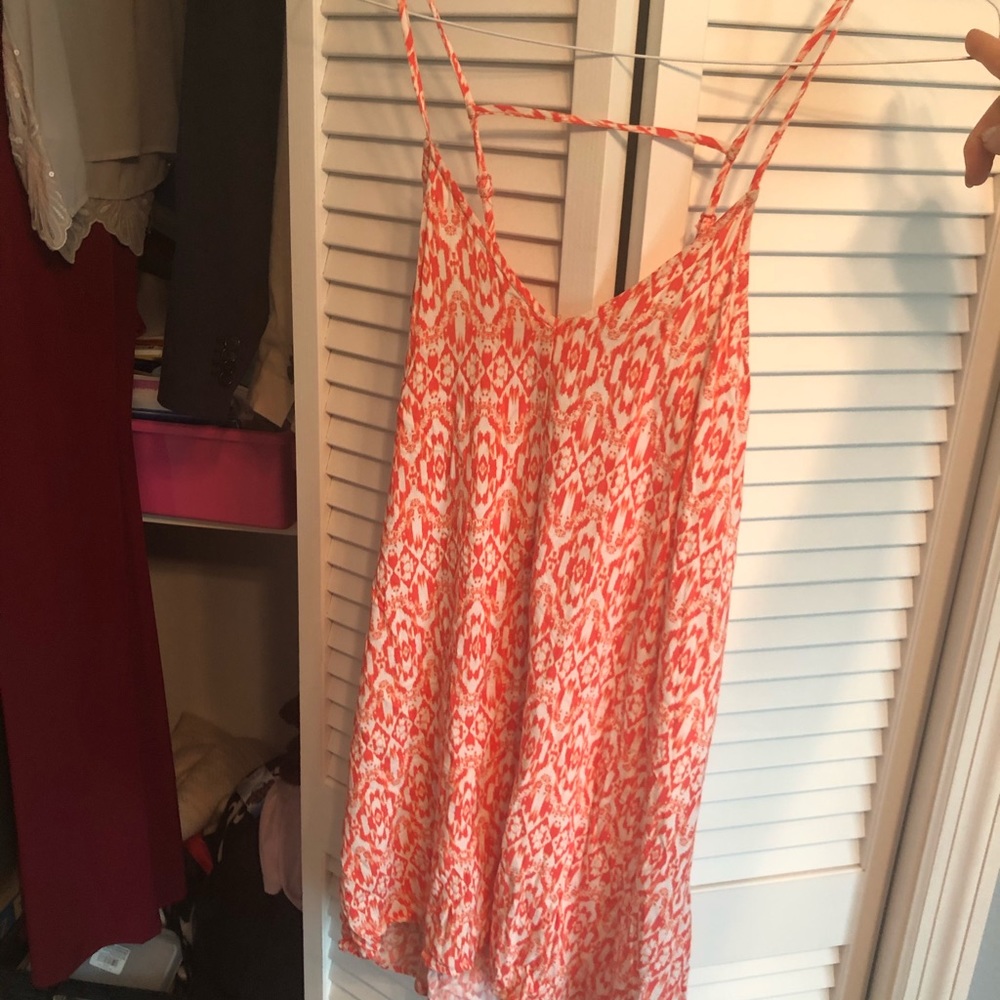 Mimi Chica Orange and White Swim Coverup